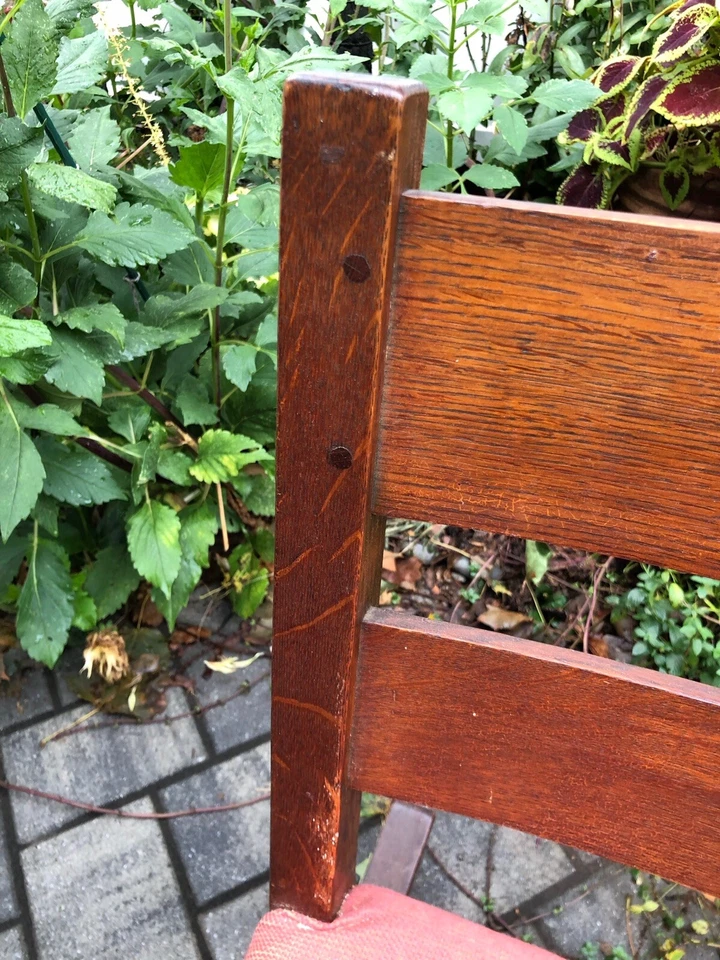 Антикварный стикли (?) Женское кресло-качалка Mission Oak без подлокотников - Изображение 4 из 4