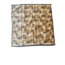 Cejon Brown Gold Polka Dot Square Scarf