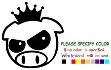 EVIL KING PIG CROWN Graphic Die Cut decal sticker Car Truck Boat Window 6"