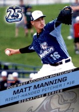 2018 West Michigan Whitecaps Choice #1 Matt Manning Elk Grove California CA Card