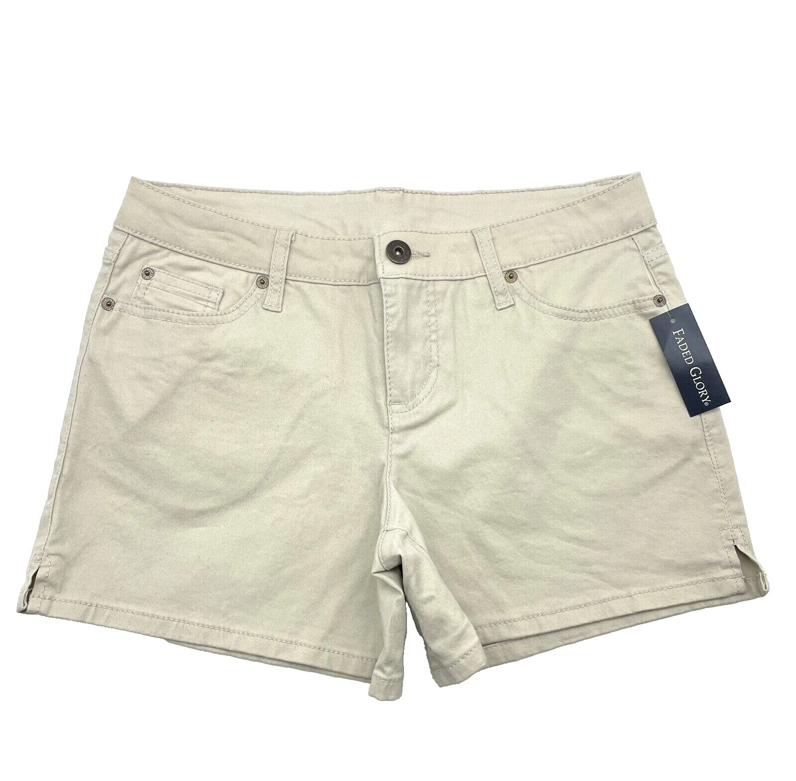 Faded Glory Solid Regular Size Shorts for Women