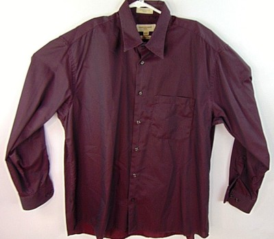 Pronto Uomo Dress Shirt Burgundy Size 