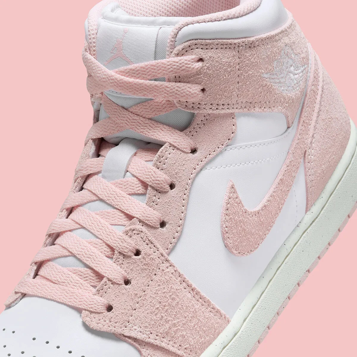 Nike Air Jordan 1 Mid Shoes 'Pink Suede' FN5215-161 Men's Sizes