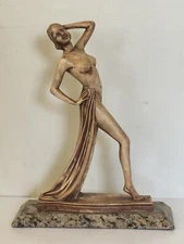 ROARING 20s FRENCH ANTIQUE ART DECO BURLESQUE CABARET SHOW GIRL SCULPTURE DANCE