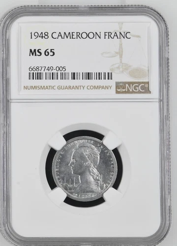 Cameroon 1 Franc 1948 NGC MS 65