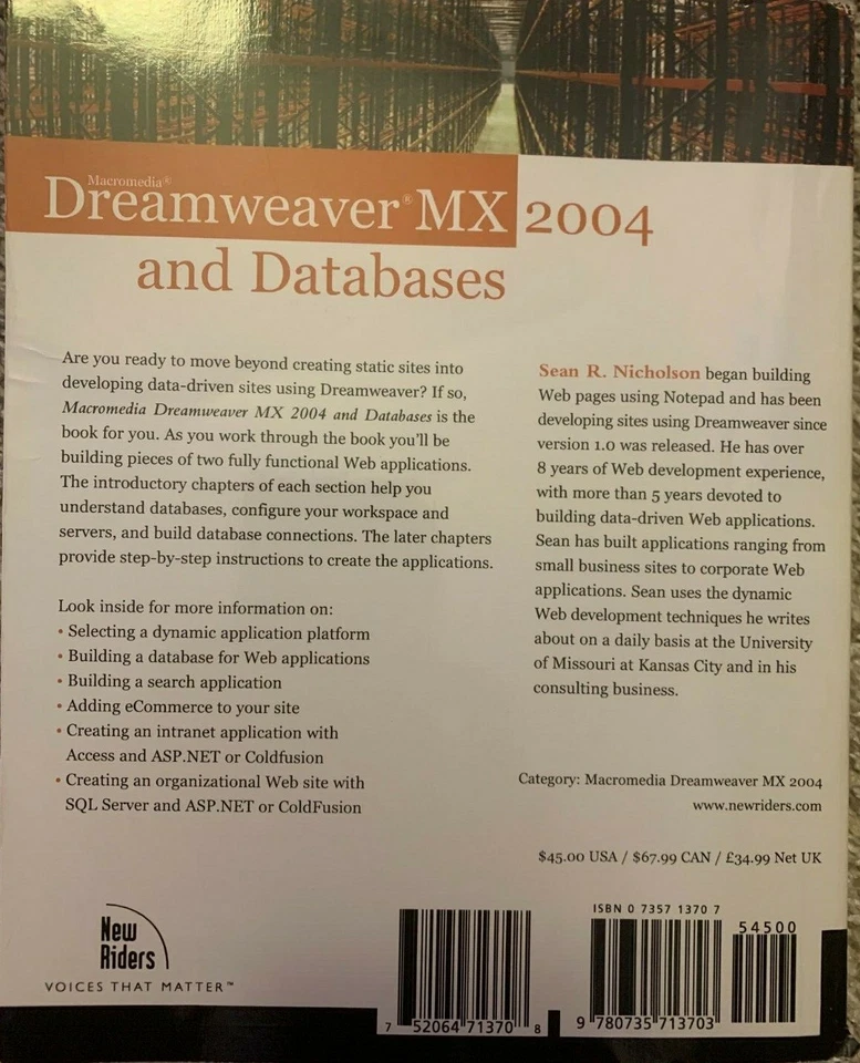 Dreamweaver MX and Databases 2004 By Sean R Nicholson (Deal!!!) - Image 3 of 3