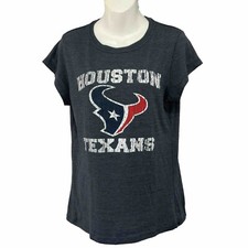 Houston Texans T Shirt/ Junior’s (XL) Blue NFL Poly Tri-Blend 
