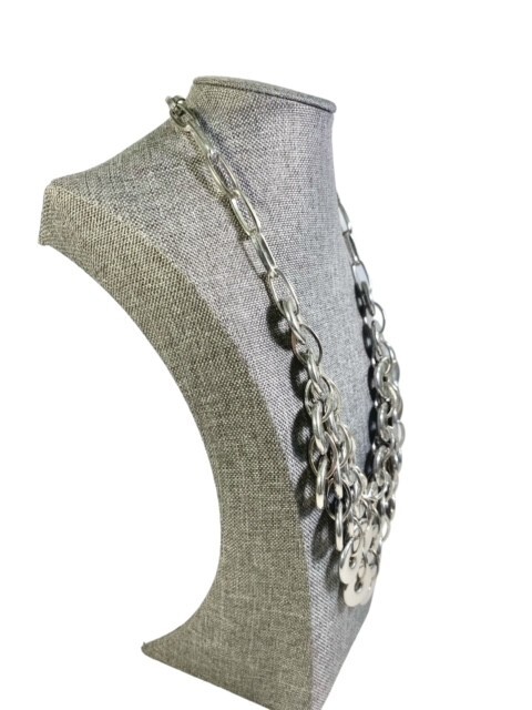 Cascade Statement Necklace Multiple Silver tone L… - image 7