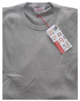 Pull Homme Pullover Col Rond 3XL 4XL 5XL 6XL Coton Beige Grande