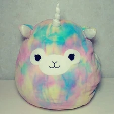 Squishmallow Bo Llama Unicorn Llamacorn Wings Rainbow Justice Plush 16" Tie Dye