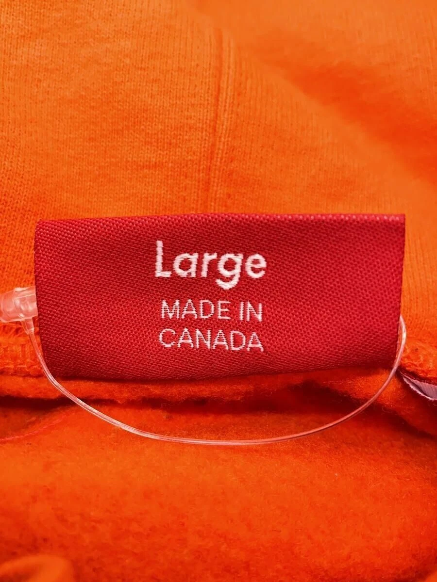 Felpa con cappuccio Supreme L cotone arancione tinta unita mondiale 23SS usata