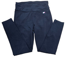 Womens Tommy Hilfiger SIZE MEDIUM Sport LEGGINGS Tight ANKLE Pants BLUE