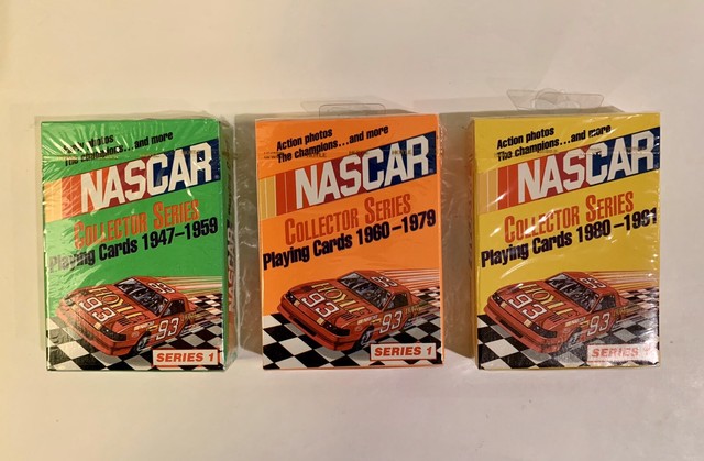 NASCAR PLAYING CARDS COLLECTORS SERIES 1 1947 1991 LOT Of 3 