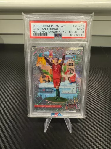 2018 Panini Prizm World Cup National Landmarks Mojo /25 Cristiano Ronaldo PSA9