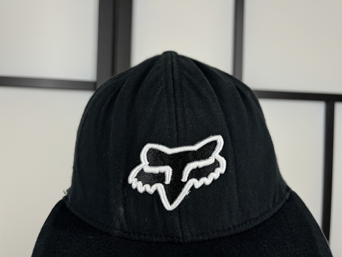 Fox Racing Hat Cap Fitted Youth One Size Black Motorcycle FlexFit