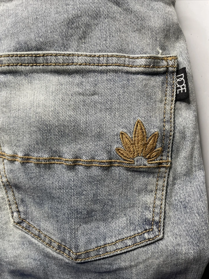 допинг выстиранный искусственно состаренный узкие мужские джинсы размер 30 x 33 белая линия конус - Изображение 4 из 4