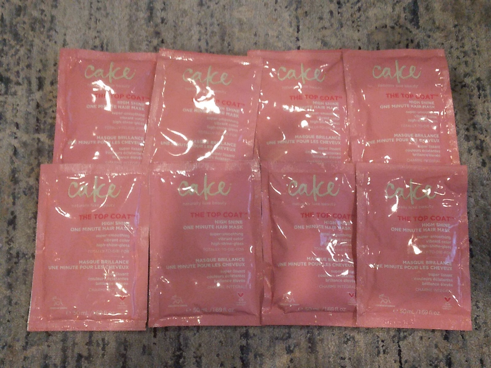 8PACK Cake Beauty The Top Coat High Shine Hair Mask 1.69 oz Bundle