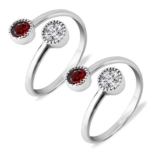 Buy Parnika Designer Toe Rings in Pure 92.5 Sterling Silver for Women Pure  92.5 Sterling Silver Cubic Zirconia Toe Ring () Online at Best Prices in  India - JioMart.