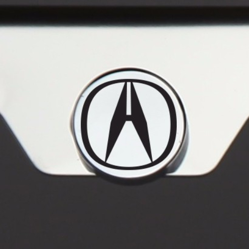 New Chrome T304 License Plate Frame Tag Acura Black Letter Laser Etched Engraved - Picture 3 of 7