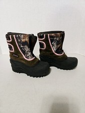 Itasca Camo Boots Girls Size 13 Pink Trim Waterproof Snow Boots Winter Shoes