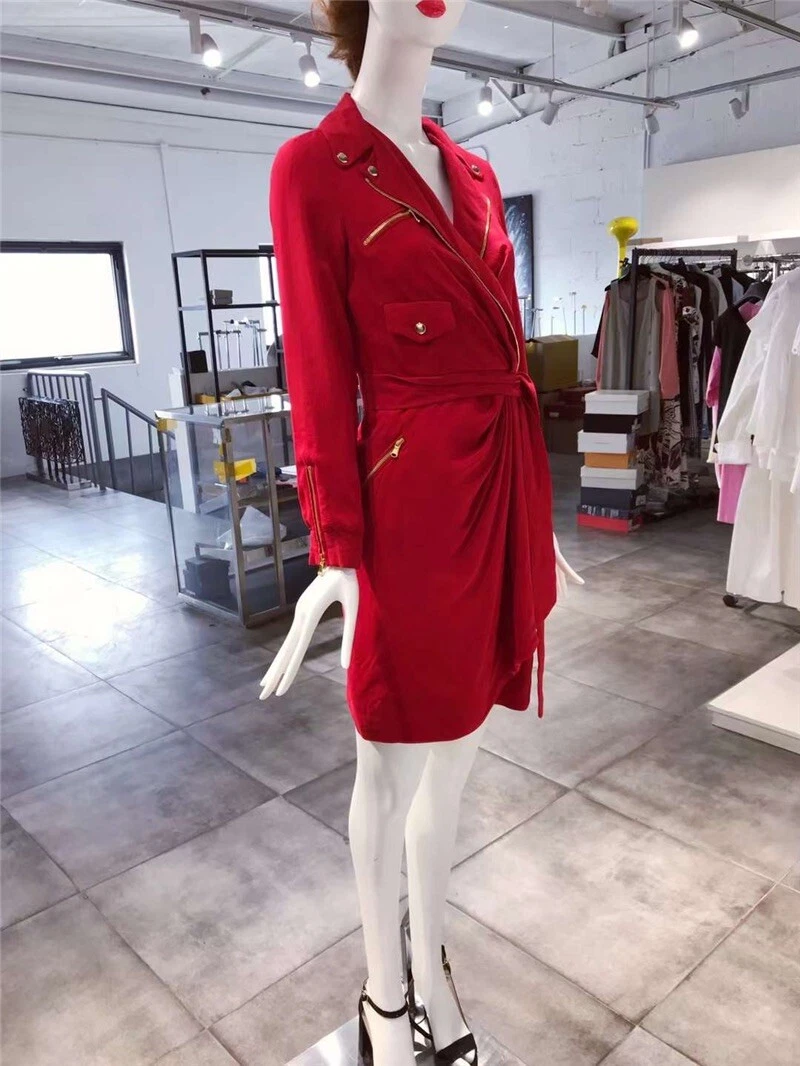 Abito BOUTIQUE MOSCHINO in seta rosso IT40 nuovo senza etichette
