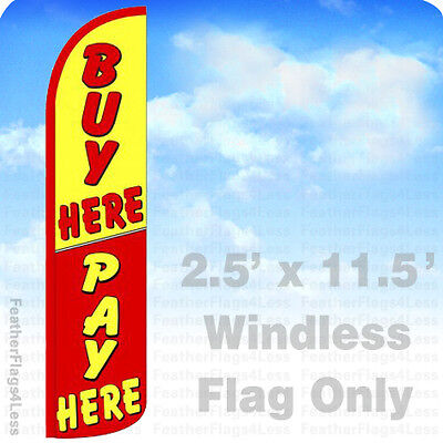 Windless Swooper Feather Flag 2.5x11.5' Banner Sign COMPUTER REPAIR yz