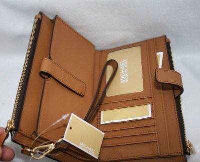 Michael Kors Jet Set Travel Double Zip Wristlet, Medium - Brown