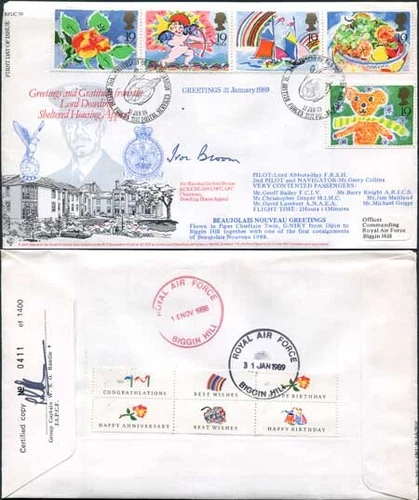 RFDC70 Greetings 31 January 1989 Signed by Air Marshal Sir Ivor Broom