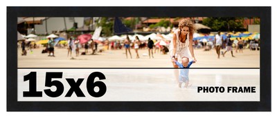 15x6 Frame Black Picture Frame Complete Modern Photo Frame UV Acrylic, Acid Free
