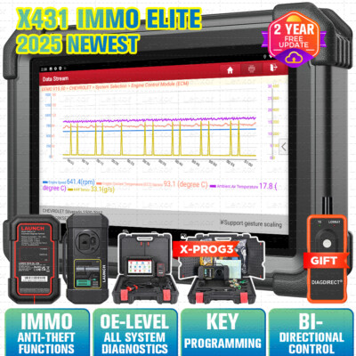 2024 Launch X431 IMMO Elite K~ey Programming Tool Full System Diagnostic Scanner