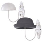 MyGift Set of 2 Wall Mounted Vintage Style White Metal Hat and Wig Holder Racks