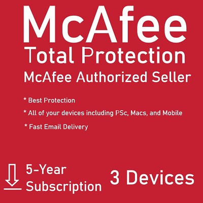 McAfee Total Protection 3 DEVICE / 5 YEAR (Account Subscription)