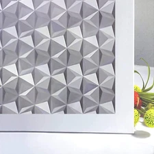 3D Static Cling Window Films for Bathroom Office Kitchen 17.7"X 78.7", Frosted