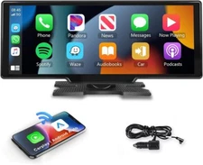 10.26" 2K Car Portable Wireless Apple CarPlay Android Auto FM Touch Screen Radio
