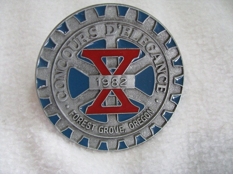 3.5" 1982 Concours D'Elegance Emblem Badge Forest Grove Oregon