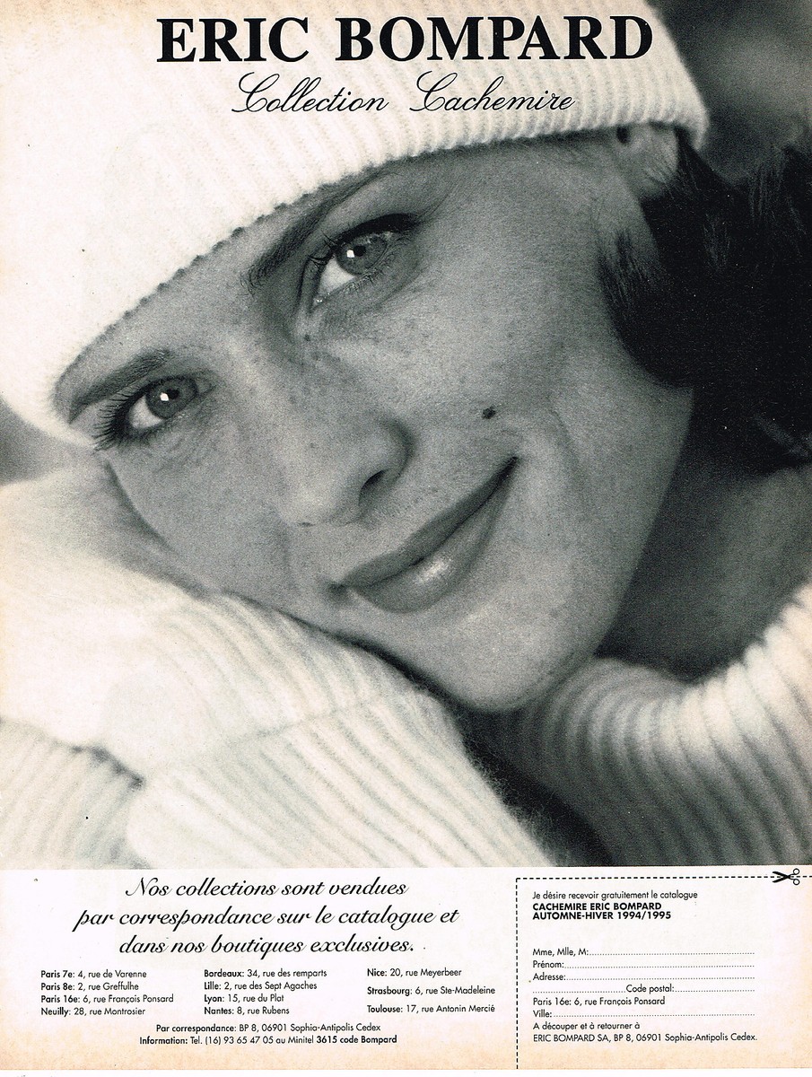 Cachemire Promo Eric Bompard PUBLICITE ADVERTISING 055 1994 ERIC