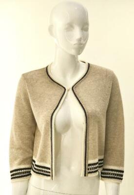 She is So Beige/Brown/White Stucco Short Cardigan Women's US 12/ EU 42