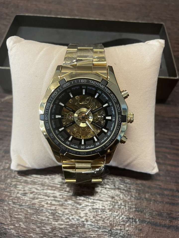 Reloj Pulsera Hombre FORSINING Ganador Resistente al Agua TM340 Tono Dorado Foto 4 de 4