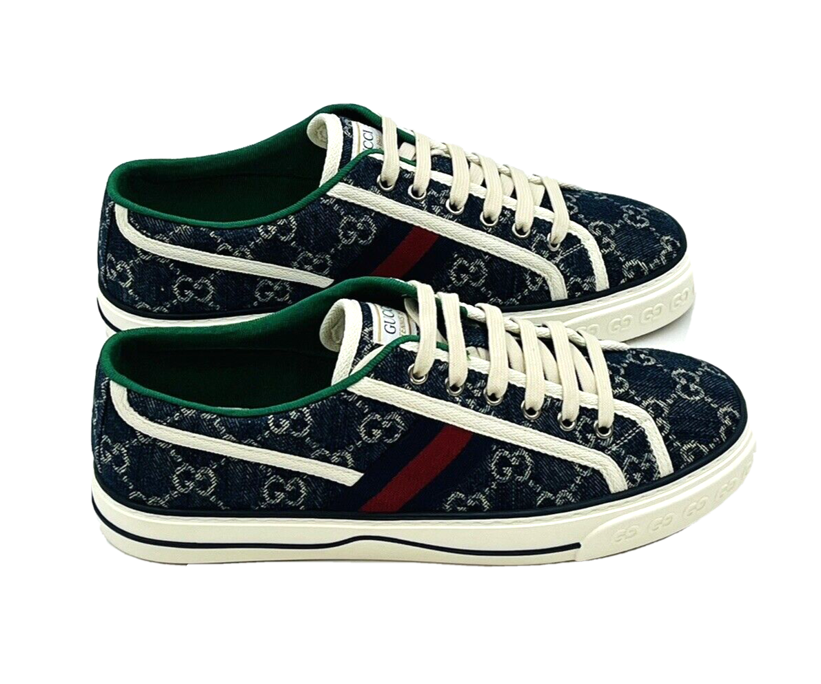 GUCCI Tennis 1977 Denim GG Blue Sneakers | eBay