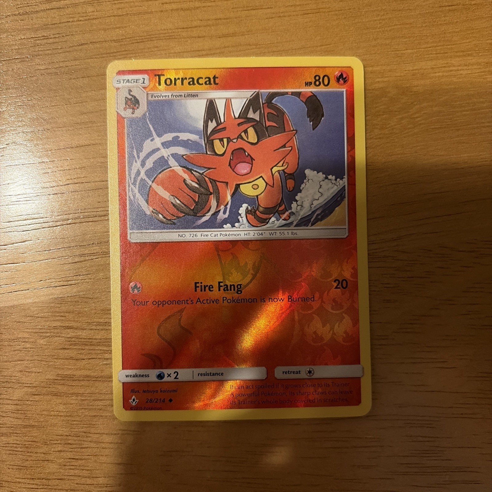 Torracat - 28/214 - Reverse Holo - Unbroken Bonds - [NM]