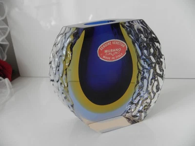 Murano Kunst Glas Vase 60er Jahre Alessandro Mandruzzato 4farbig - Bild 1 von 4