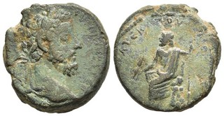 FITZ Syria Cyrrhus AE Marcus Aurelius Zeus Spear Rock Roman Provincial @NON1874