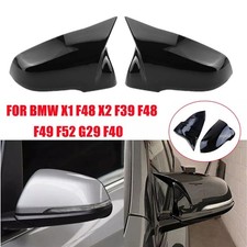 Glossy Black Rearview Mirror Cover Cap For BMW X1 F48 X2 F39 F48 F49 F52 F40 G29