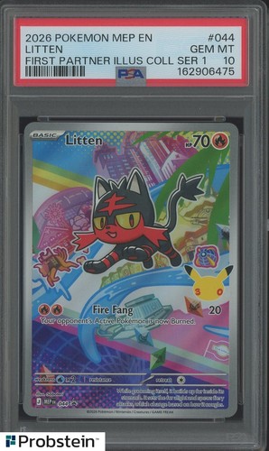 2026 Pokemon MEP EN First Partner Collection #044 Litten PSA 10 GEM MINT
