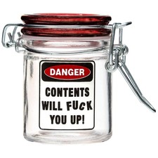 Airtight Glass Herb Mini Storage Jar with Clamping Lid in Choice of Design F ...