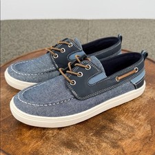 Children's Place Shoes Boys 4 Blue Canvas Boat Shoes Moccasin Loafers Dress