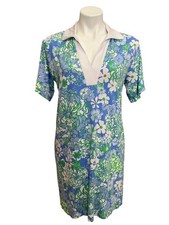 Lilly Pulitzer Alden Dress Sunwashed Blue Plumes In Bloom - Size XS