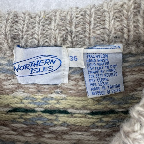Vintage Northern Isles Wool Fair Isle Sweater Women’s Medium M Tan Cottagecore, Size M, $29.99 - Photo 8