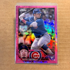 2023 Topps Chrome Logofractor Edition YSEIYA SUZUKI Pink Refractor /199 - Cubs
