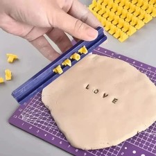 Ceramic Polymer Clay Alphabet Number Letter Presser Mold - Embosser Solid Rod To